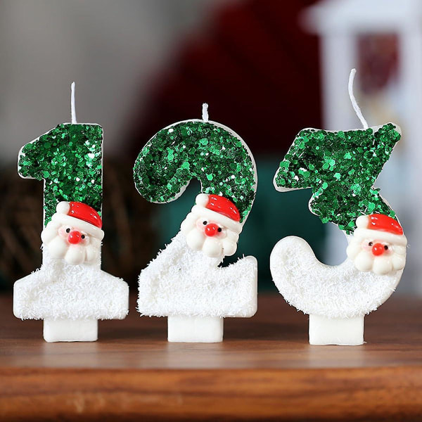 10 kpl Syntymäpäiväkakkukynttilöitä, Numerokynttilät, Tk Joulukynttilät Numero 0-9 Joulun Hyvää syntymäpäivää kynttilöitä kakun koristeluun