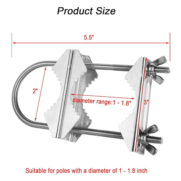 Dobbelt antennemastklemme V-blok med U-bolte Heavy Duty Anti-rust Mast til Mast monteringsbeslagssæt