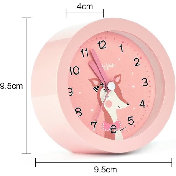 Lasten kello, opettavainen lasten herätyskello Päivä/yö Lasten herätyskelloille Tytöille Herätyskello Hiljainen Yöpöydän Peura Vauvan herätyskello