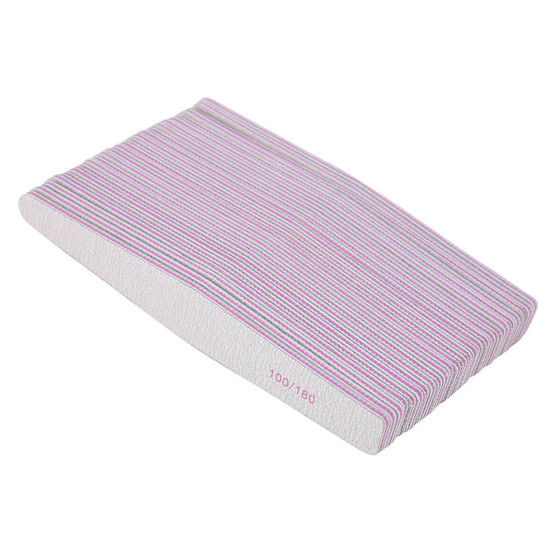 100/180 Grit Dobbeltsidede Neglefile - 25stk - til Akryl, Naturlige, Kunstige Negle