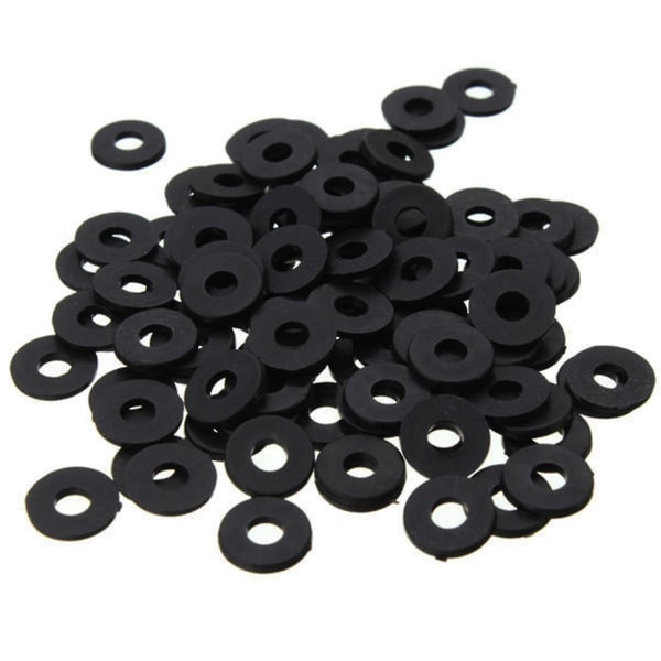 M5 X 10mm X 1mm Mustat Nyloniset Tasaiset Aluslevyt Tiivisteet Välilevyt 100kpl