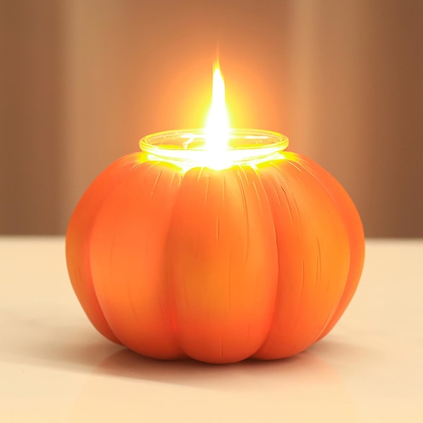 Gresskarlys Oransje Lysestaker Skrivebordsdekor Lysholdere Høst Bordsenter Halloween Belysning Dekorasjoner Gresskarlys