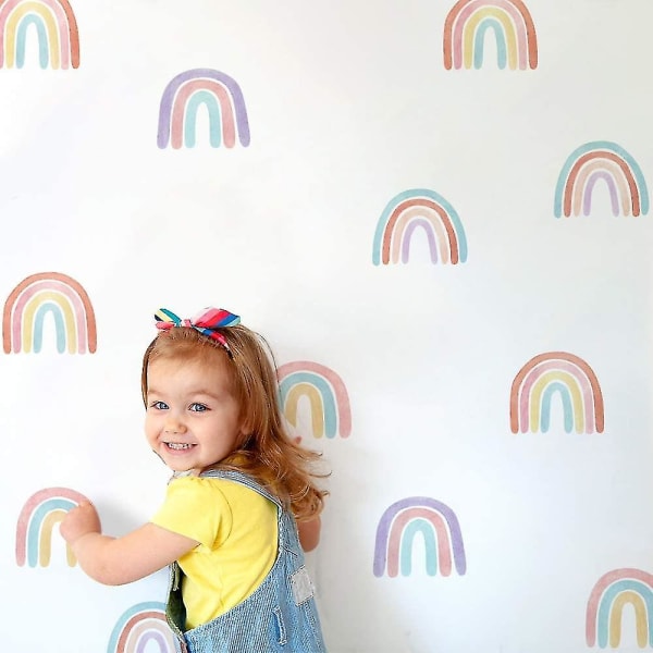 Rainbow seinätarrat tyttöjen makuuhuoneen lastenhuoneen sisustukseen, 36 kpl
