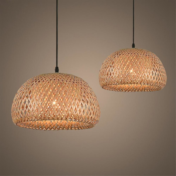 Belysning Rattan Lampe Håndlavet Bambus Lysekrone Retro Cafe Bar Lounge