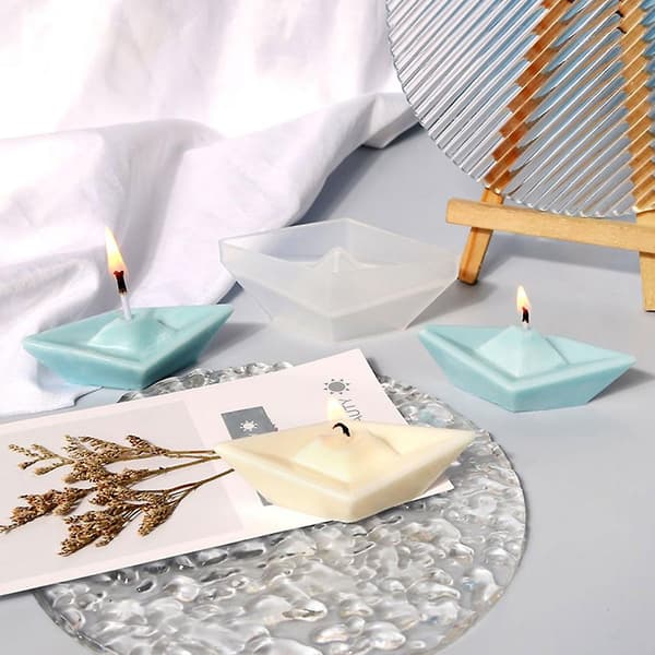 Lysform Resinstøbeforme DIY 3D Silikonform Bådformet Lysform