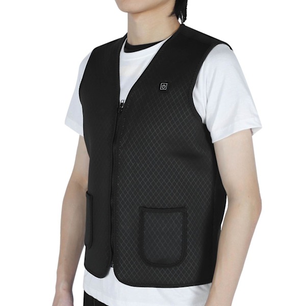 Electric USB Heating Vest with 8 Heating Zones and 3 Temperature Settings for Unisex Outdoor Use Black XL