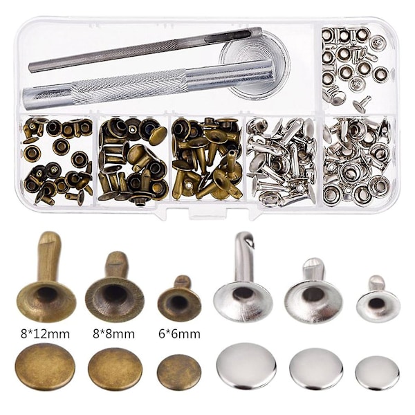 25 Kit Canvas Snap Set 100 st 15mm Rostfritt Stål Snap Button Press Studs
