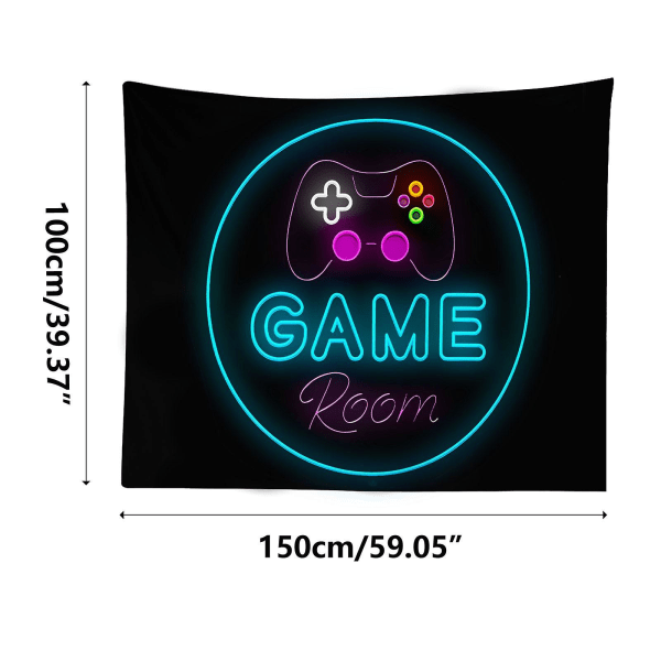 Tapestry Cool Neon Gaming Tapestry Vägg Hängande Gamer Rum Decor Poster Tapestry, Present Idéer För Pojkar