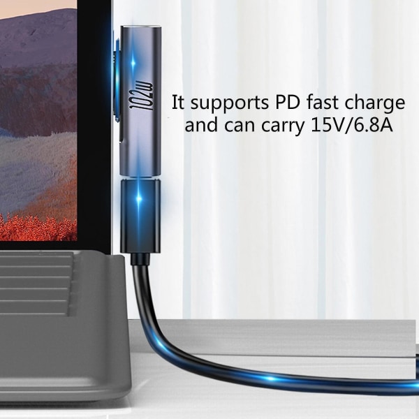 102w 15v/3a USB C Type C Pd pikalatauspistokemuunnin, yhteensopiva Surface-sarjan kanssa