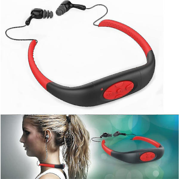 Ipx8 Vandtæt 8gb Undervands Sports Mp3 Musikafspiller Halsmonteret Stereo Headset