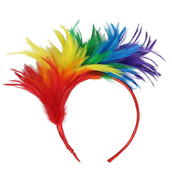 1920'ernes fjerhovedbånd farve brude fjer top hat hovedbånd bold hovedbeklædning colourful