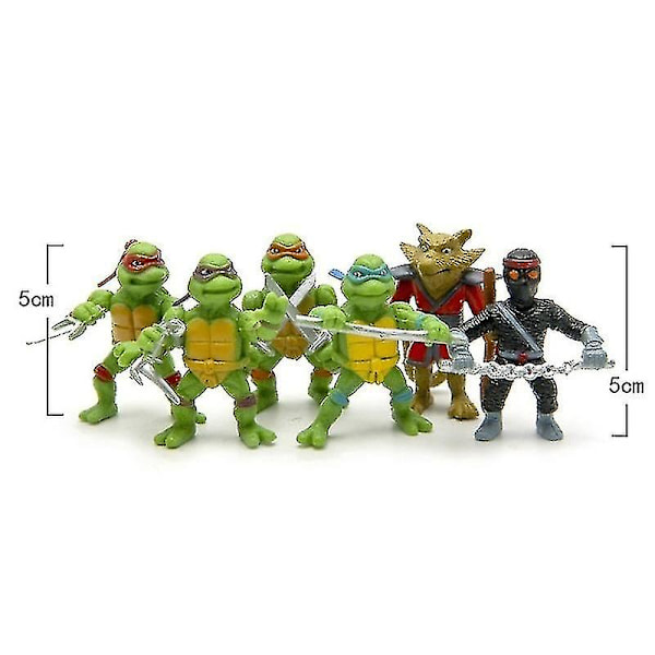 6 stk./parti Teenage Mutant Ninja Turtles Tmnt Mini Figurer Actionfigurer Legetøj Juguetes