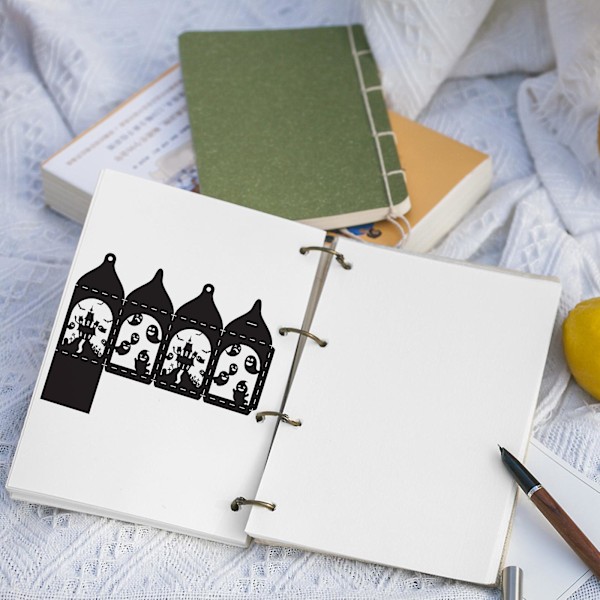 Ghost Gaveeske Boks Stansing Dør Håndlaget Stencil Mold Embossing Mønster