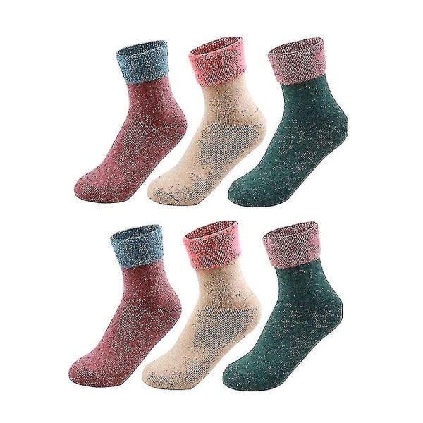 3 Pairs Sock Thermal Socks Women Fleece Christmas Stockings