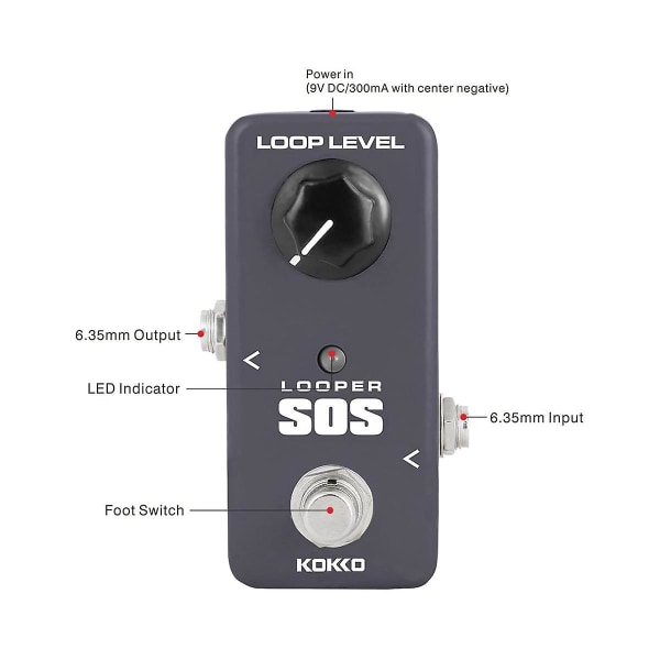 Flp2 Bærbar Guitar Effekt Pedal Looper Effekter 5 Minutters Looping Time Loop Station, ekskluder Powe