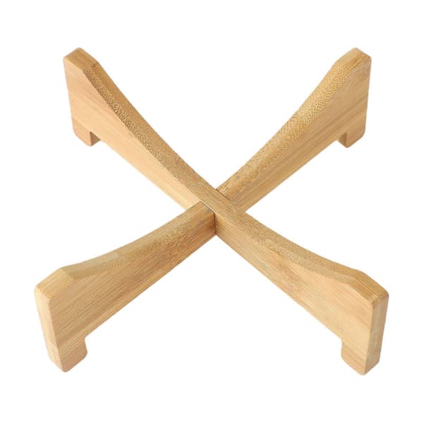 Växtställ Bambu Blomkruka Bricka Korsformad Multifunktionell kompatibel Husdjur Hem Kök 17,5x5cm