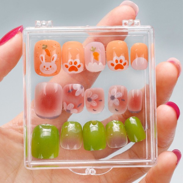 Tryck på naglar Organizer konstgjorda falska naglar som visar låda med lock
