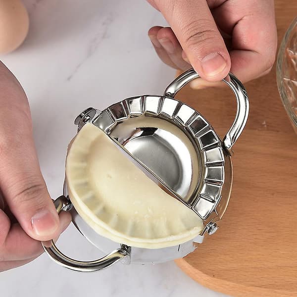 Stor Empanada Maker i Rustfritt Stål - Empanada Presse. Bakeverktøy (1 stk, Sølv)