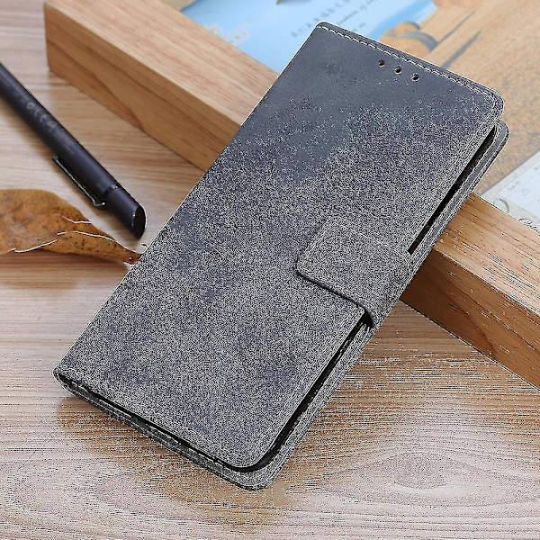 For Samsung Galaxy A32 5g / M32 5g Retro Style Læderpung Stativ Etui Telefon Cover - Grå
