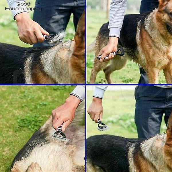 Børste til kæledyr, dobbeltsidet kam til katte og hunde small pink