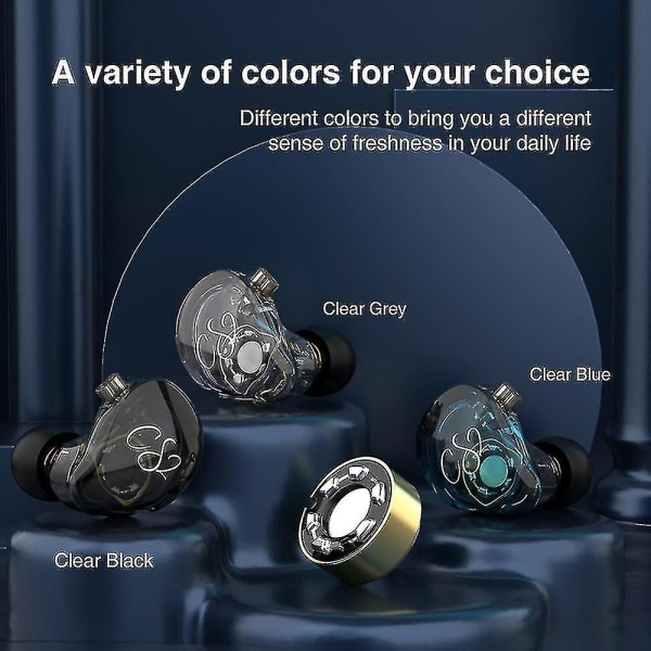 Waner Cs2 Högkvalitativa trådbundna hörlurar In-ear 1dd dynamiska Hifi-subwoofer-hörlurar med brusreducering för löpning Svart