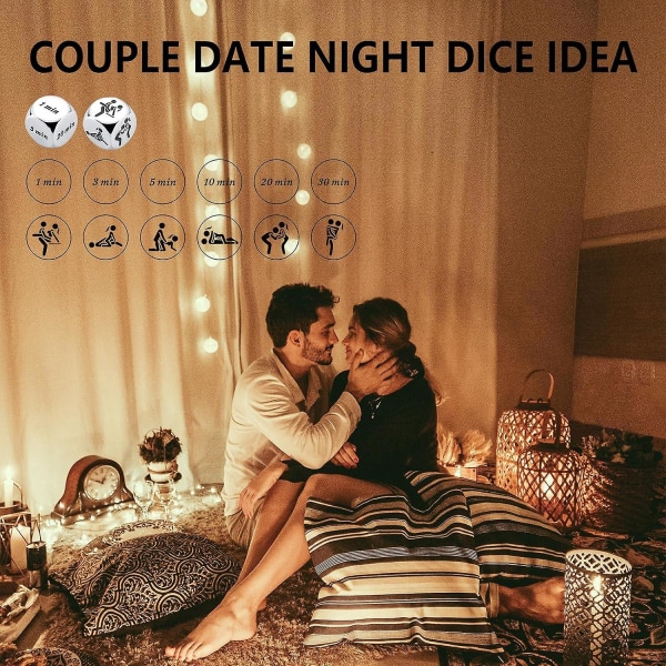 2 stk. Date Night Idea Par Gaver Til Kvinner Menn Valentinsdag Gaver Minutt Kjærlighet Beslutning Terning For Ham Hennes Frekke Spill Terning Morsom Terning Gave