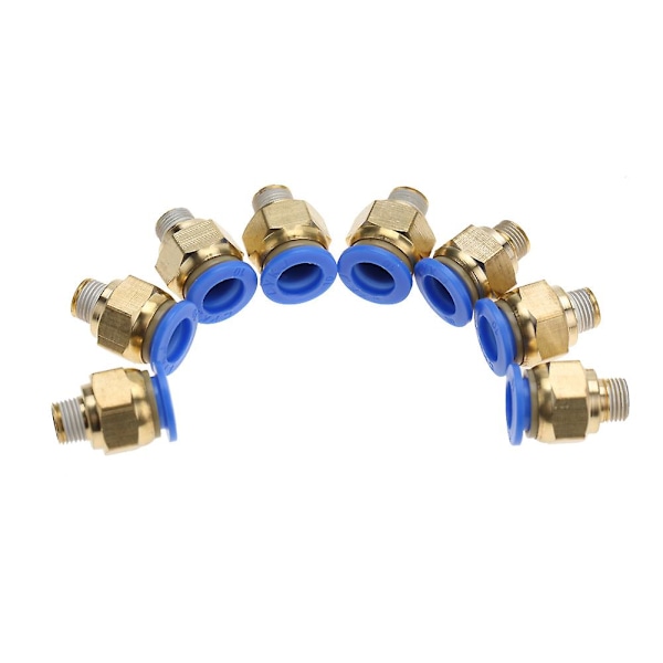 10 stk. 8mm PC8-1 Han-gevind lige hurtigkobling luftledning pneumatiske tryk i fittings
