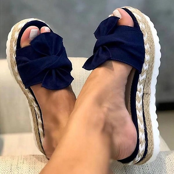 Sandaler Kvinner Hæler Sandaler Med Kiler Sko Til Kvinner Plattform Sandaler Sommer Tøfler Sandalias Elegant Sommer Sko blue 41