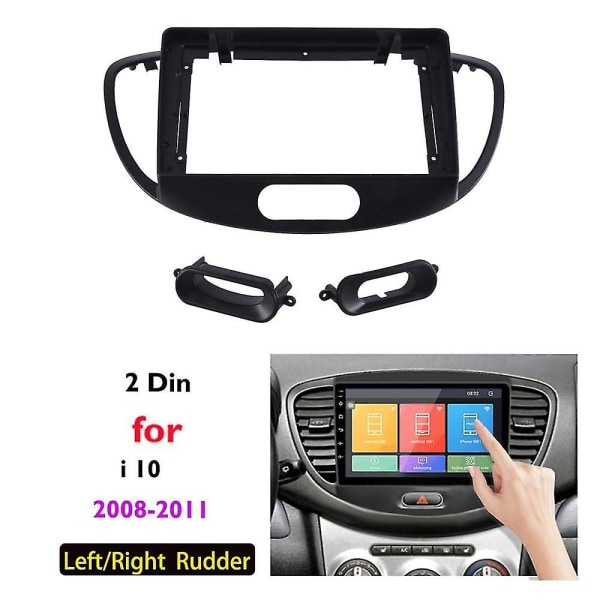 For I10 2008-2011 9 Tommers 2 Din Bil Dashbord Radio Fascia Dash Mp5 Spiller Dvd Adapter Panel