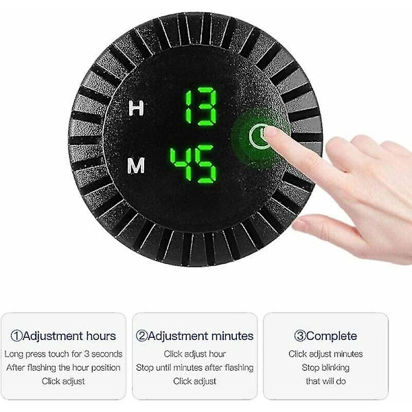 Auton elektroninen kello, auton LED-kello kosketusnäyttö 12v/24v vedenpitävä auton digitaalinen kello Mini LED-digitaalinen kello moottoripyörän kello Halkaisija 2,01 tuumaa C:lle