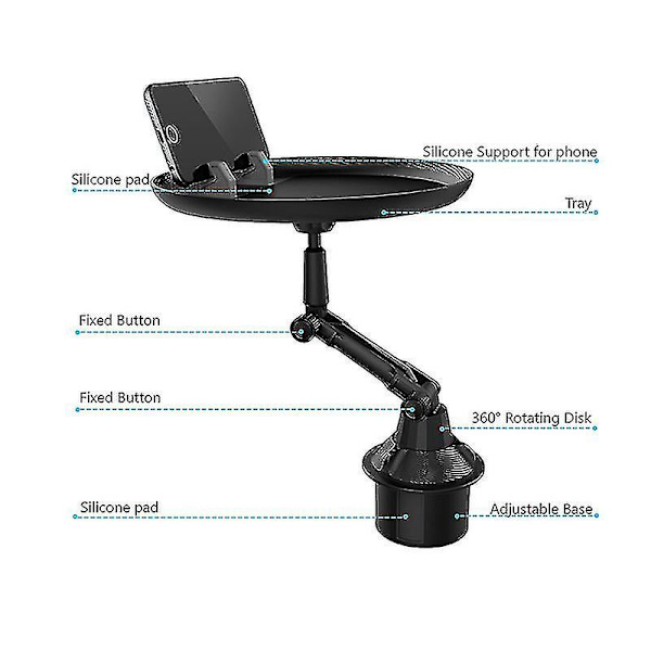 Bilspisebrett Brettesett Bilreisedrikk Kaffe Burgerstativ Vannkoppholder Mobiltelefonholder Liten Spisebord