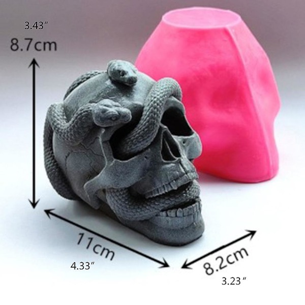 3D for Cobra Skull Silikoneform Epoxy Resin Form Fondant Aromaterapi Gips