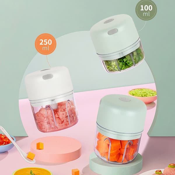 Mini USB Elektrisk Hvidløgshakker Blender til Hjemmebrug white 100ml
