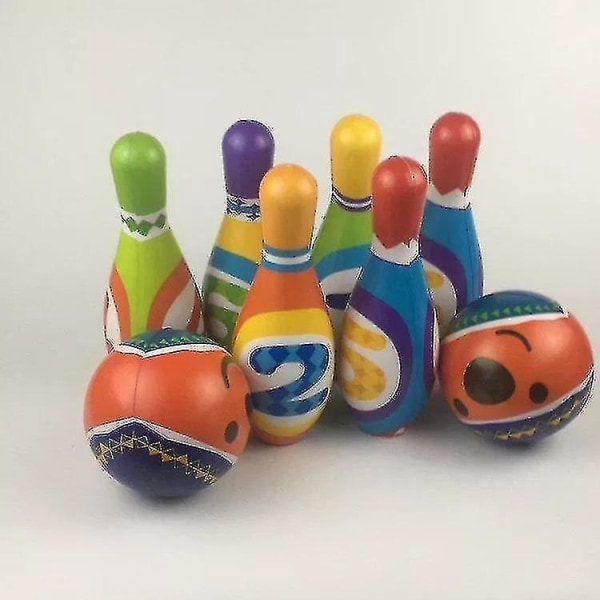 8st/ set mjuk Pu bowlingflaska bollspel Söt tecknad form för barn barn