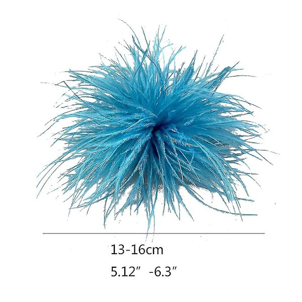 Fjäderbrosch Fjädrar Corsager Tygdekorationer Strutspjädermaterial lake blue