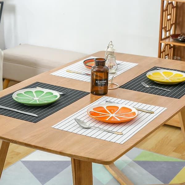 Set med 4 håndklær, 30x45 cm, Bomull, Hvit stripet