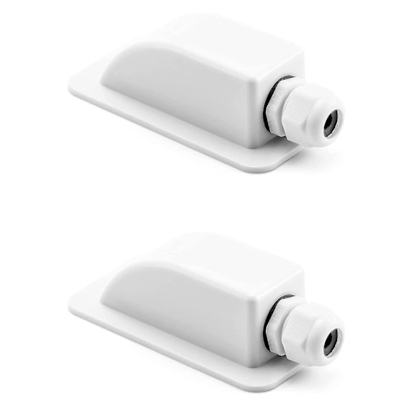 Katon läpivienti Ip68 Vedenpitävä Aurinkokaapeliläpivienti Sääsuojattu 1-tie Kaapelin Sisääntulolaatikko, Asuntovaunun Ja Veneen Abs-kaapelin Läpivienti, Valkoinen, 2 Kpl