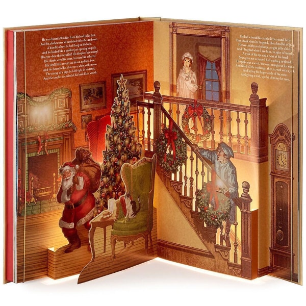 The Night Before Christmas Board Book: Christmas Pop-up bok med lys lyd på kvelden Natten før dekorasjon Nyttårsgaver til barn Barn