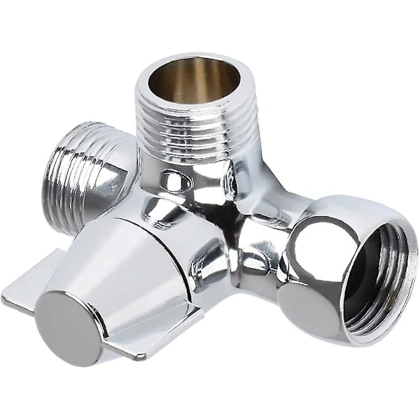 Solid Messing 3-vägsventil, 3-vägsavledningsventilomkopplare, 3-vägsduschventil, G1/2\" T-adapterventil, för dusch, handdusch och avledningsdusch