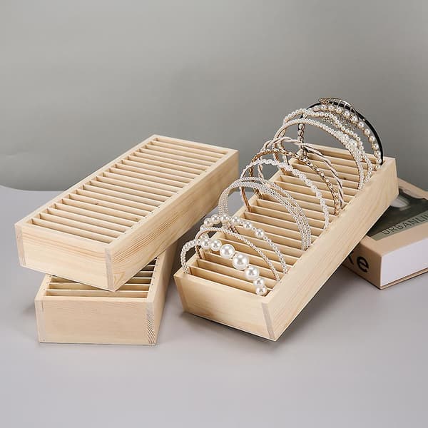 Træ Hovedbøjle Holder Hår Tilbehør Kæder Armbånd Display Organizer Rack