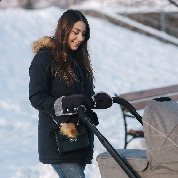 Håndmuffe for barnevogner, vanntett, vindtett, håndvarmer med varmt fleece