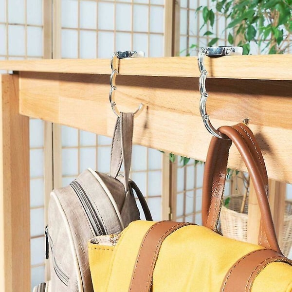 Handväskkrok - Vikbar metallväskhängare - Väskhållare för bord, två delar