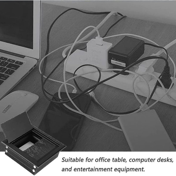 2 stk forsænket kabelgennemføring, kabelhul skrivebordsdæksel (8x8cm/3,14x3,14in)