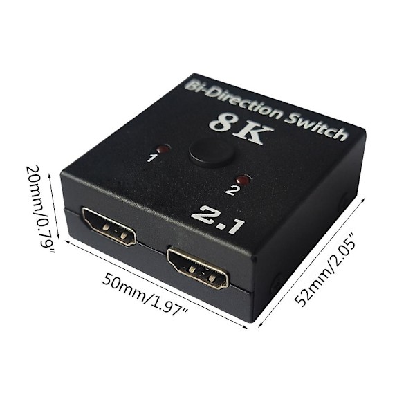 Hdmi 2.1 -kytkin 1 sisään 2 ulos 8k@30hz Hdmi -jakaja, kaksisuuntainen Hdmi -kytkin