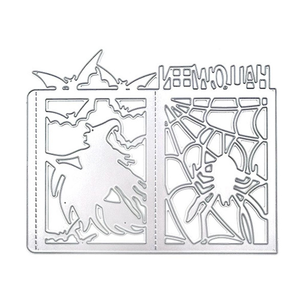 Halloween Edderkop Web Metal Skæredør Stencil Diy Scrapbooking Album Papirkort Skabelon Form Embossing Craft Dekor