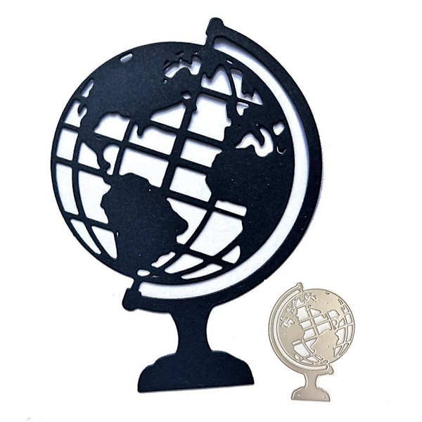 1 sett Globe metallskjærende former håndlagde stencilform prege mønster