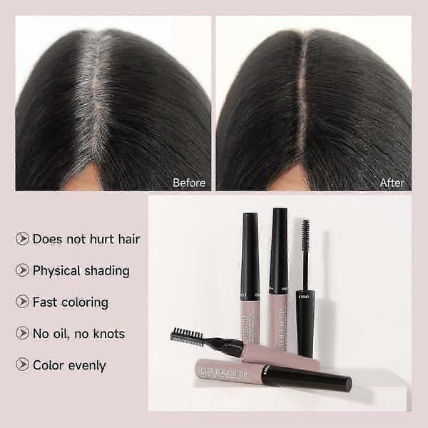 Hårmascara Rotfärg Semi-permanent Hårfärg Tillfällig Borstfärg Vattentät Långvarig Gråhårstäckning Skäggfärg Hårfärg_jfu Dark Brown