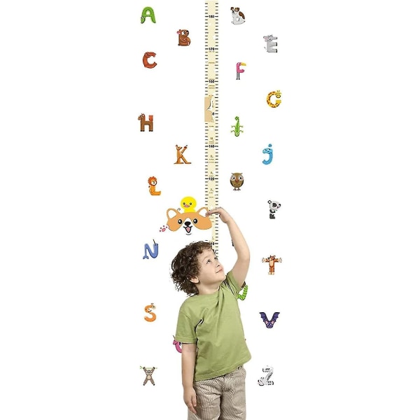 Børnehøjde vægkort | Magnetisk børnehøjde vækstdiagram | Højdevækstdiagramlineal med nøjagtige måleskalamål fra toppen