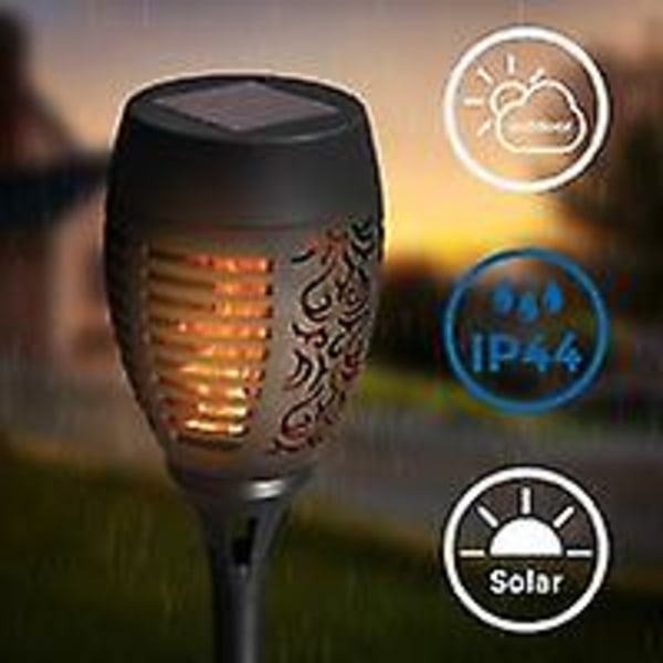 X Solar LED-lanterner I IP44 I Automatisk tænd/sluk I LED-havelampe I Flammelys I Solcellelys