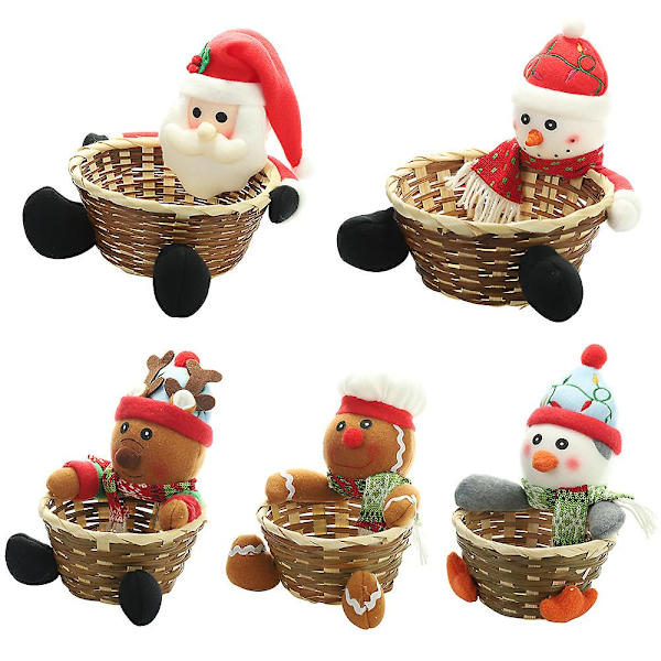 Juleborddekorasjon Santa Snømann Dekorativ Godteri Oppbevaringskurv Fest penguin small size